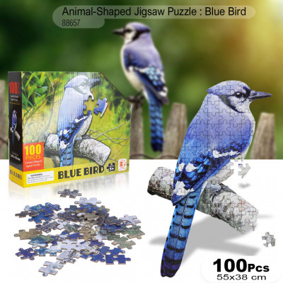 Animal-Shaped Jigsaw Puzzle : Blue Bird-88657